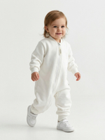 Комбинезон из футера без начеса, Молочный