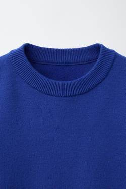 ZARA ОДНОТОННЫЙ СВИТЕР, ЦВЕТ НОЧНОГО НЕБА