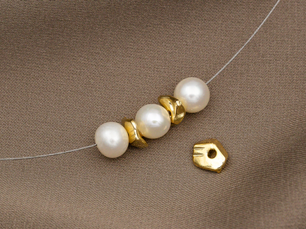 Бусина "Мятый металл" 6мм (10штук)