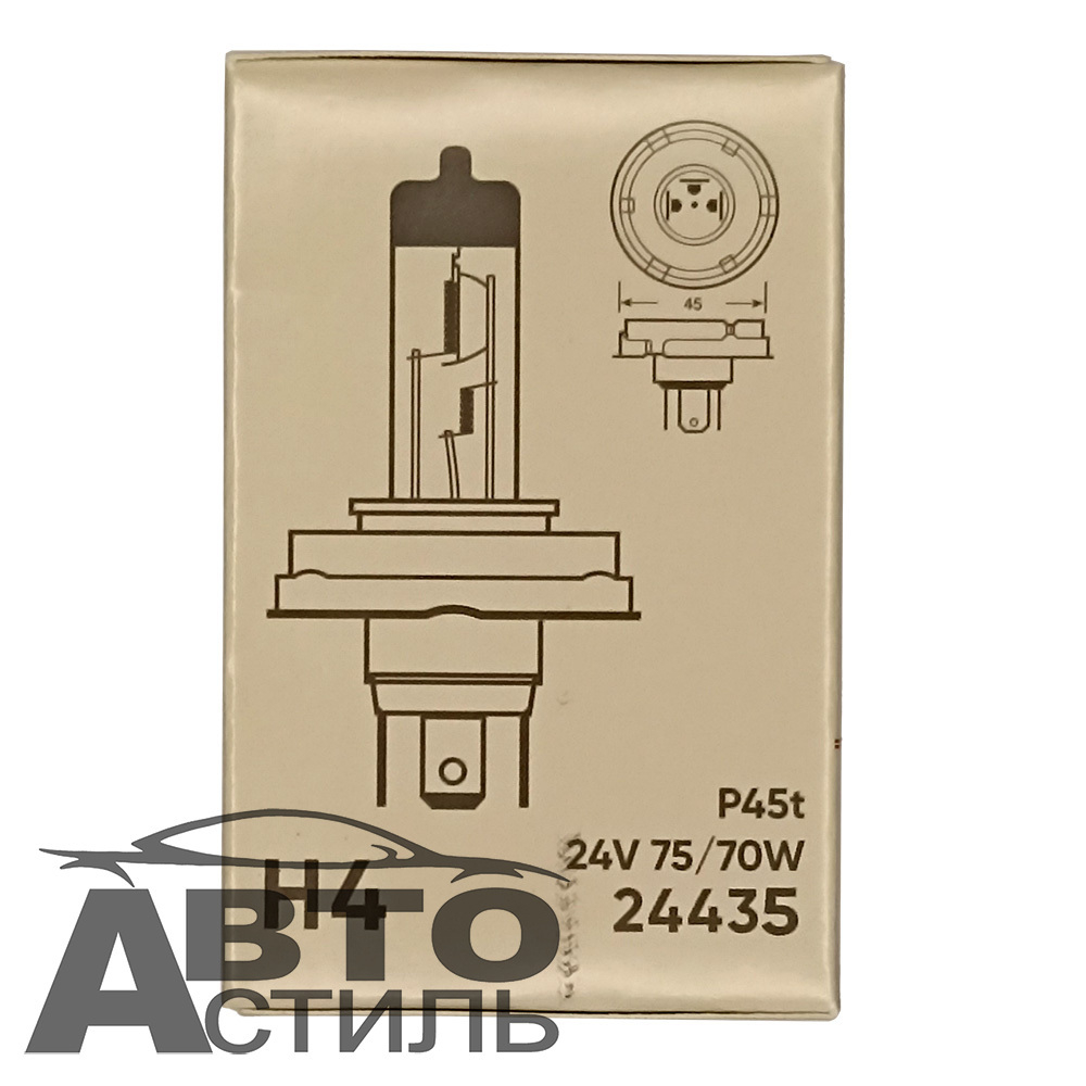 Автолампа H4 24V 75/70W Р45t Автосвет LEADER 24435 шт