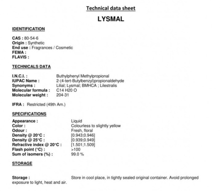 LYSMAL / ЛИСМАЛ CAS 80-54-6