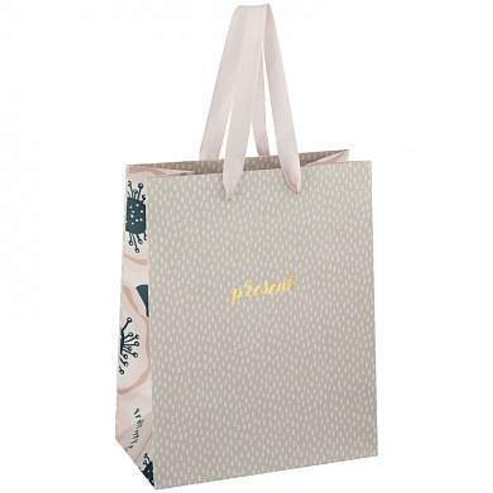 Пакет подарочный 18*23*10см MESHU "Trendy beige", отд. фольгой, матовая ламинация И
