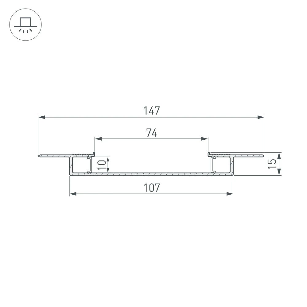 Профиль FANTOM-W75-DUAL-2000 WHITE (Arlight, Алюминий) 039946