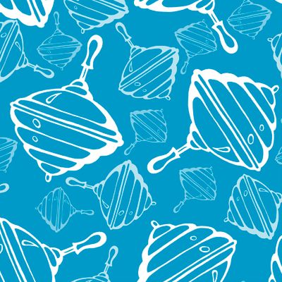 Игрушки, юла на синем фоне