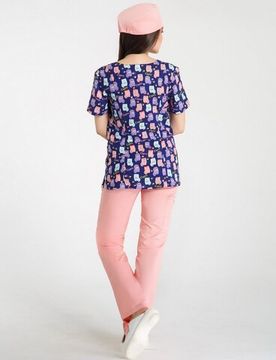 Блуза женская Z14-1444 (принт котята/лайм)