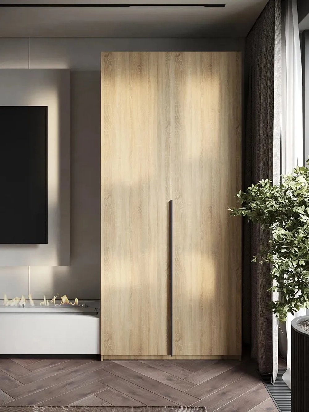 Шкаф Распашной Бежевый 101х220х52,5 SOHO WingLine