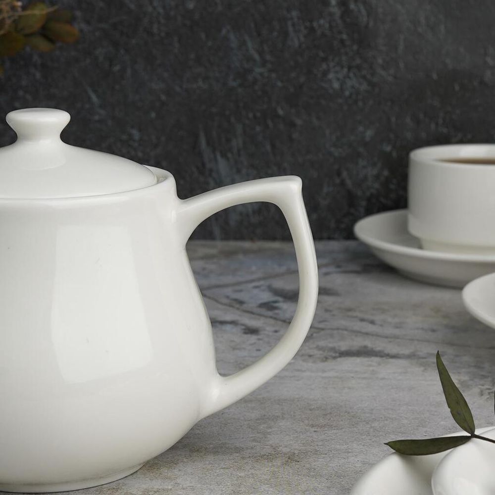 Чайник 450 мл d 10,1 см h11 см с фильтром белый фарфор P.L. Proff Cuisine [1]