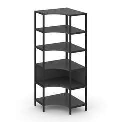 Shelf System Односекционный угловой стеллаж пятиярусный SN.STMU-511 Антрацит/Металл Черный 810*810*1