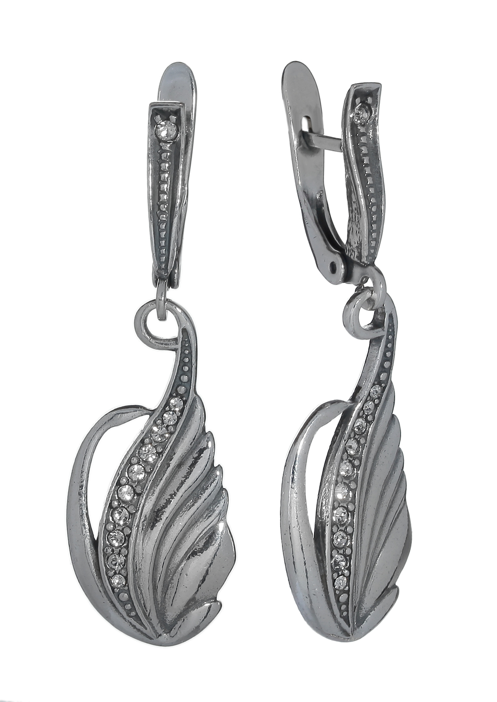 "Лебедь Jenavi" серьги в серебряном покрытии из коллекции "Игрушки" от Jenavi  с английским замком