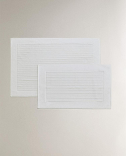 ZARA HOME ВЕЛЮРОВЫЙ КОВРИК ДЛЯ ВАННОЙ, БЕЛЫЙ