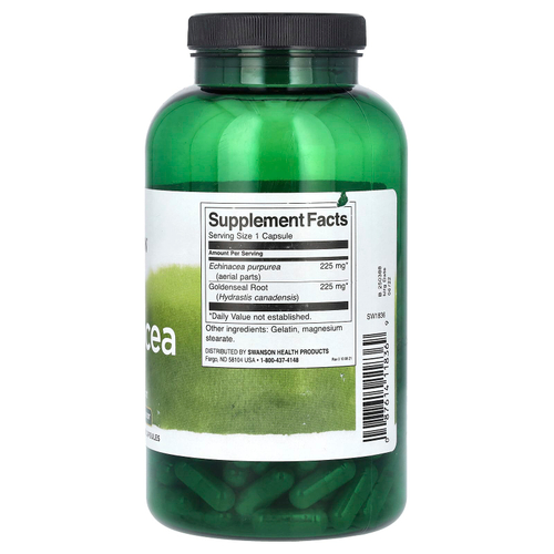 Swanson, эхинацея с корнем желтокорня, 250 капсул