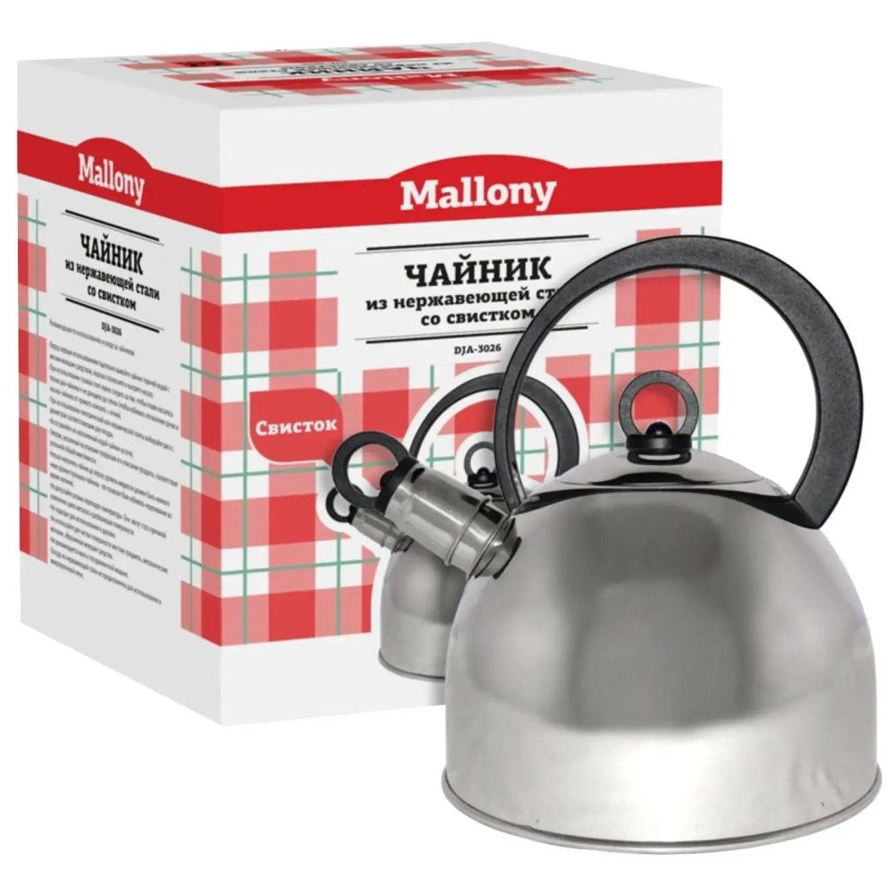 Чайник из нержавеющей стали 2,2л со свистком DJA-3026