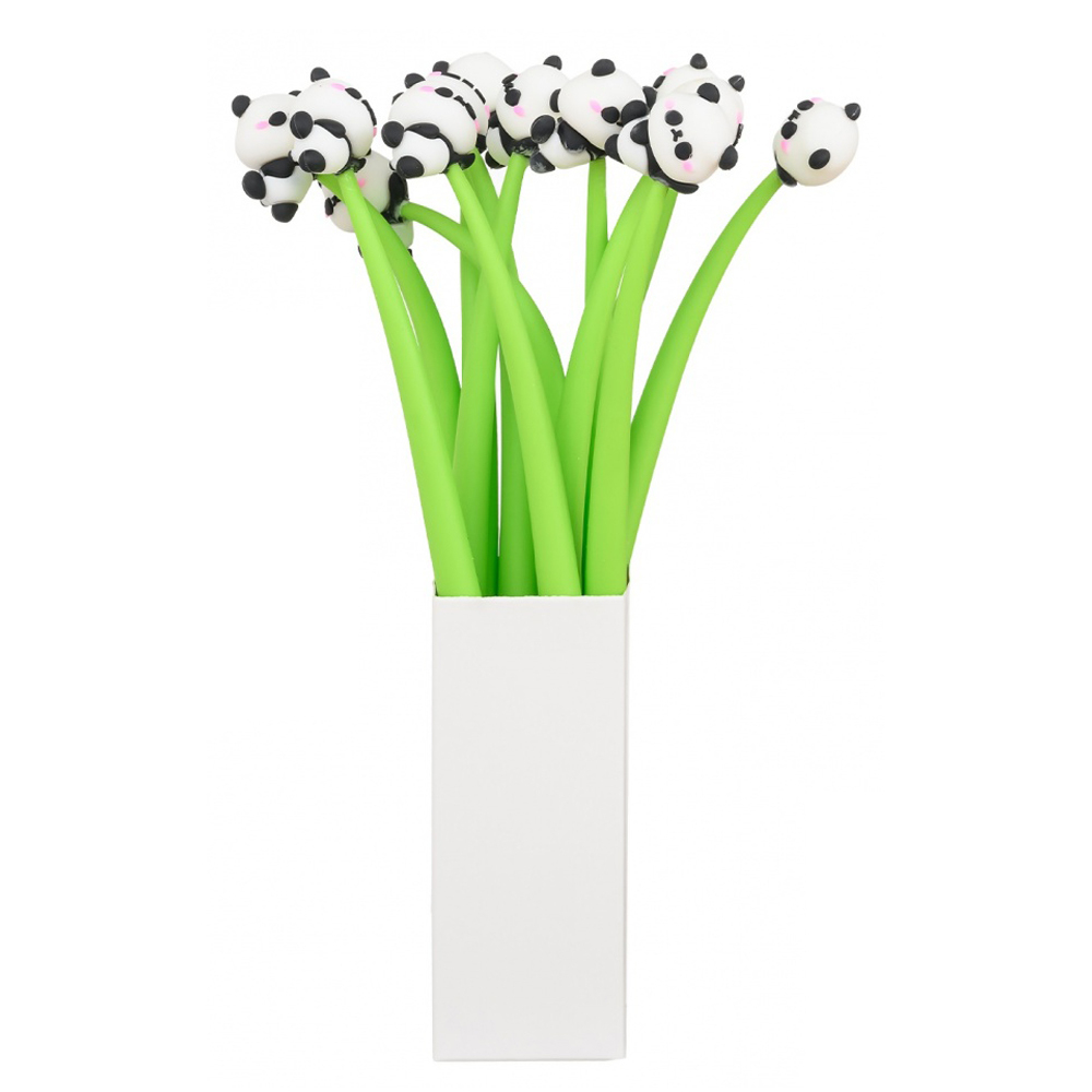 Ручка шариковая, Basir, синие чернила, серия "Панда", гибкий корпус с фигуркой, 48 шт