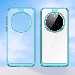 Усиленный защитный чехол для Huawei Honor Magic 7 Pro (мягкие боковые рамками бирюзового цвета)