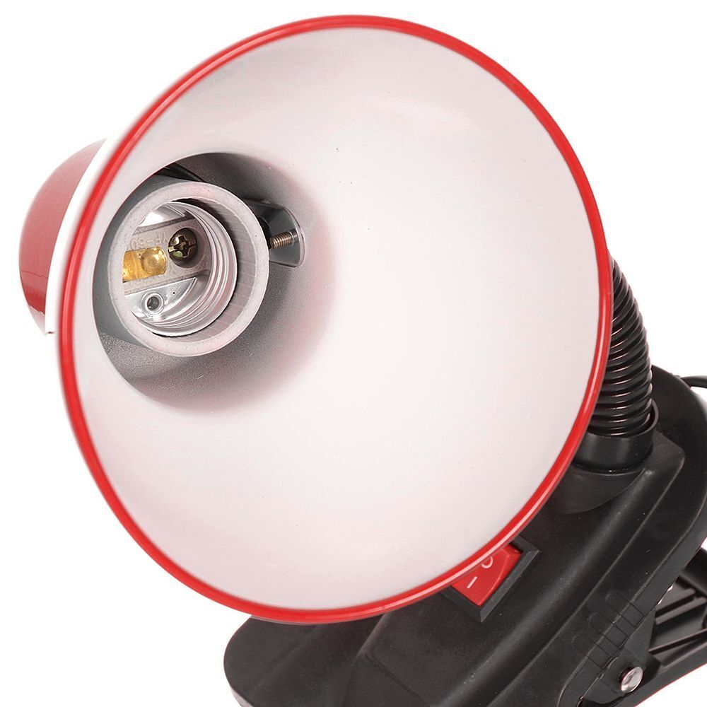 Светильник настольный на прищепке, E27, 60 Вт, красный, Lofter, 108B-rd/270784