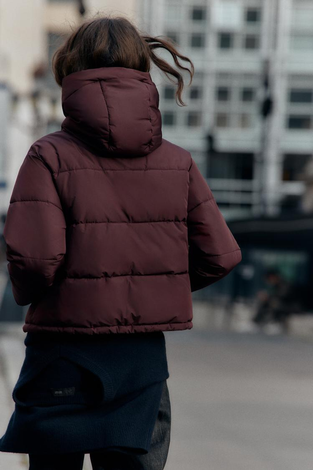 ZARA КОРОТКИЙ АНОРАК С КАПЮШОНОМ WATER REPELLENT WINDPROOF, БУРГУНДИ