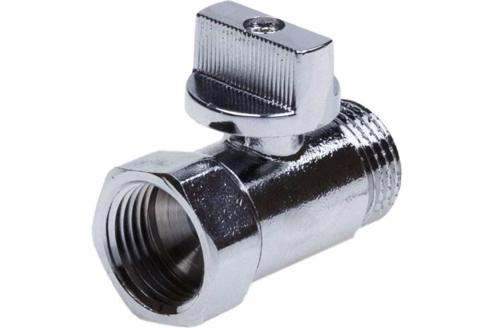 Кран шаровой мини хромированный ДУ15 (1/2) AQUALINK Cr Г/Ш ручка-флажок (1321) (200/20)