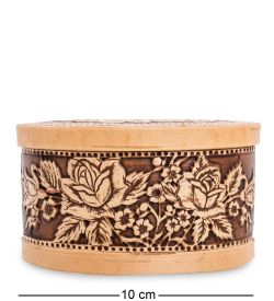 Народные промыслы BST-333 Шкатулка «Цветы» (береста)