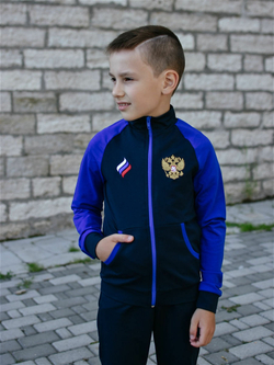 Спортивный костюм Классика для мальчика (ярко-синий рукав)