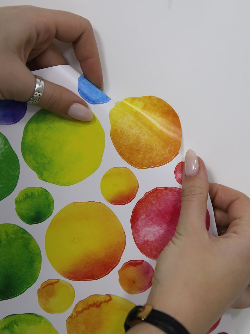 Интерьерные виниловые наклейки большие воздушные шары на стены в детскую, дома, облака, пейзаж