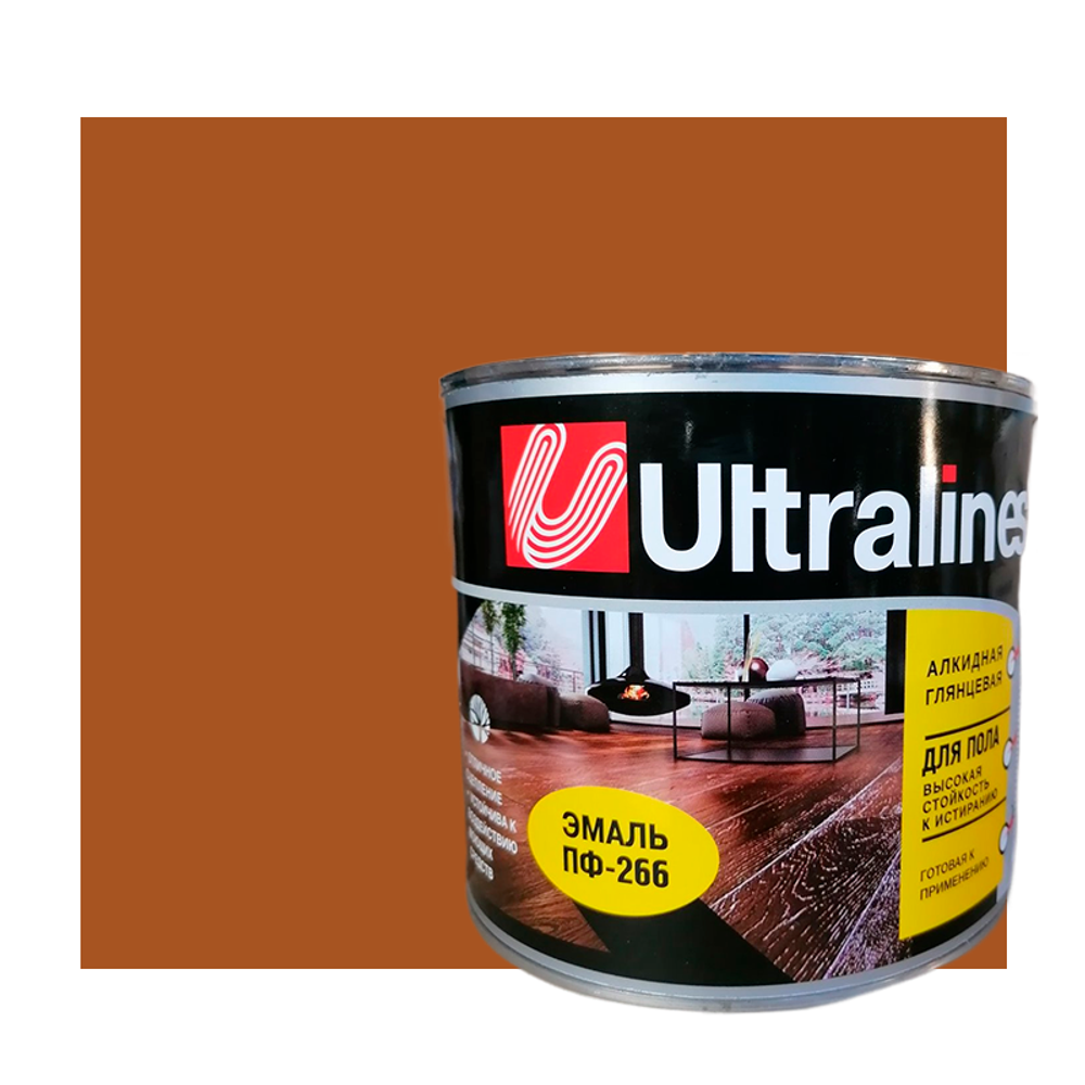 Эмаль ПФ-266 "ULTRA LINES" ЖЕЛТО-КОРИЧНЕВАЯ  2,6кг