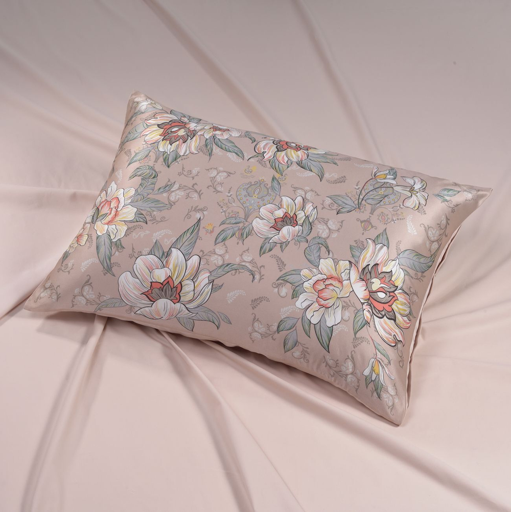 Наволочка 50x70 Mollen Лазоревый цветок пудровая шелковая
