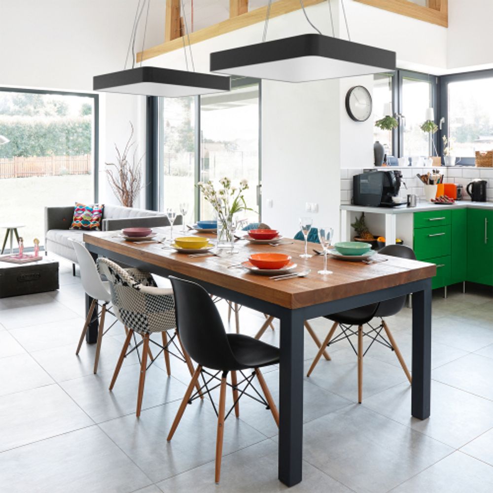 Светильник LED ЭРА Geometria SPO-164-B-40K-110 Quadro 110Вт 4000К 10500Лм IP40 800х800х80 мм черный подвесной