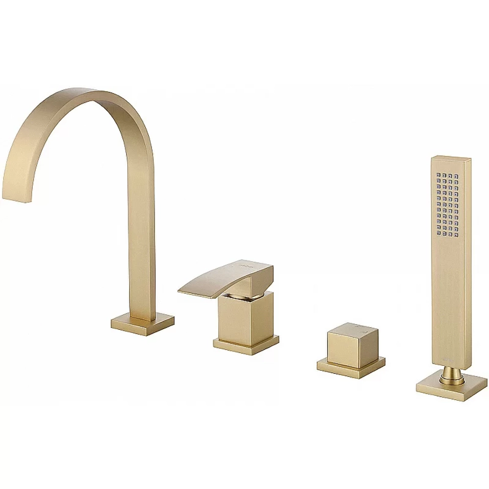 Смеситель для ванны Abber Wasserfall AF8613G золото матовое