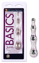 Рельефный анальный стимулятор Juno Basics (Цвет: прозрачный с серебряным)