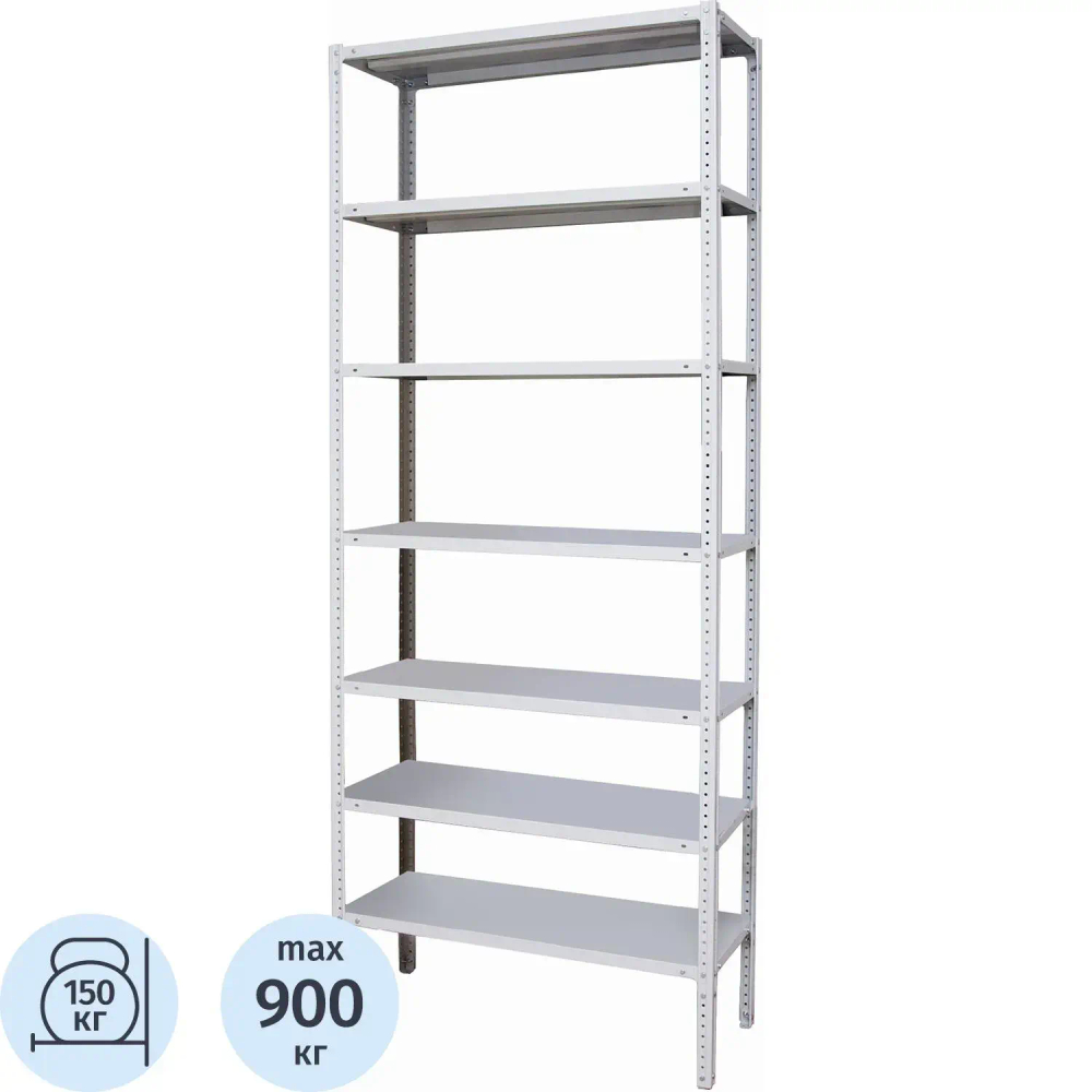 Стеллаж металлический P_МС-257/600 с 7-ю полками 1000x600x2500