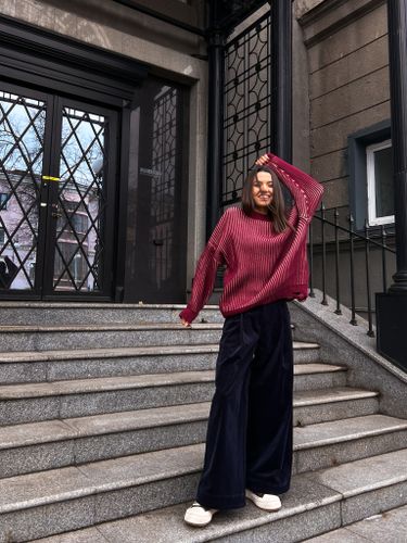 Широкие вельветовые джинсы женские