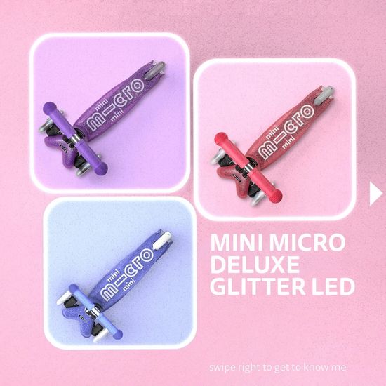 Самокат Mini Micro Deluxe Fairy Glitter LED