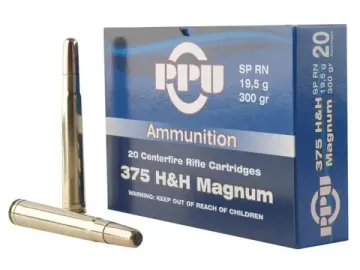 ПАТРОН ДЛЯ ГРАЖДАНСКОГО ОРУЖИЯ .375 H&H MAG [PPU SP RN 19.5]
