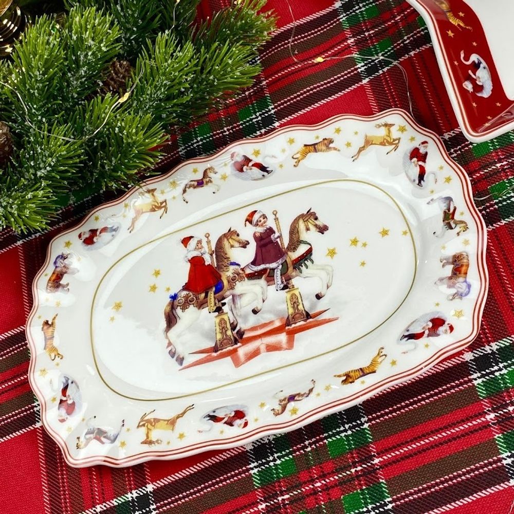 Lenardi 305-168 Набор из 2 прямоугольных блюд 25х16х2см НОВЫЙ ГОД в под.уп.(х12)Фарфор