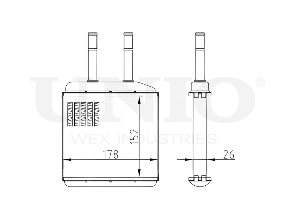 Радиатор отопителя UNIO RAD-20006