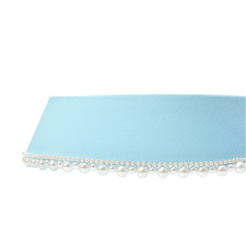 Кокошник голубой с жемчужным декором