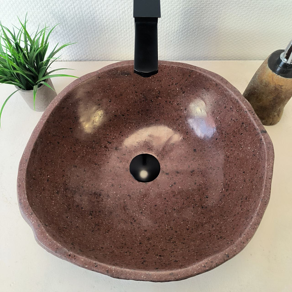 Раковина из речного камня RS-66034 44х42х15 из натурального камня