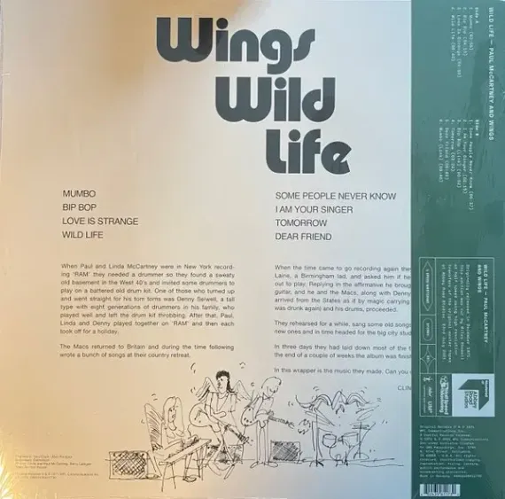 Paul McCartney And Wings – Wild Life - Half Speed LP