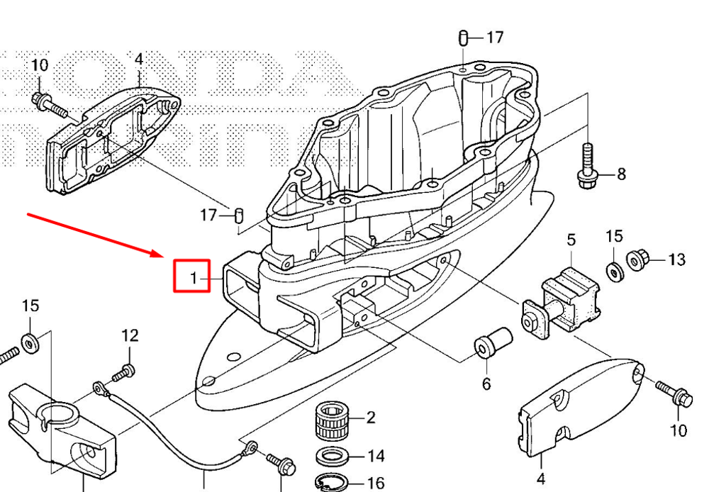 40201-ZY6-000ZD CASE, EXTENSION (L) (NH565 - GP WHITE)