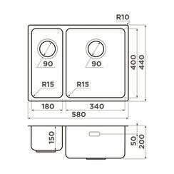 Кухонная мойка OMOIKIRI Tadzava 58-2-U/IN-R ULTRA 15 (арт.4997117)