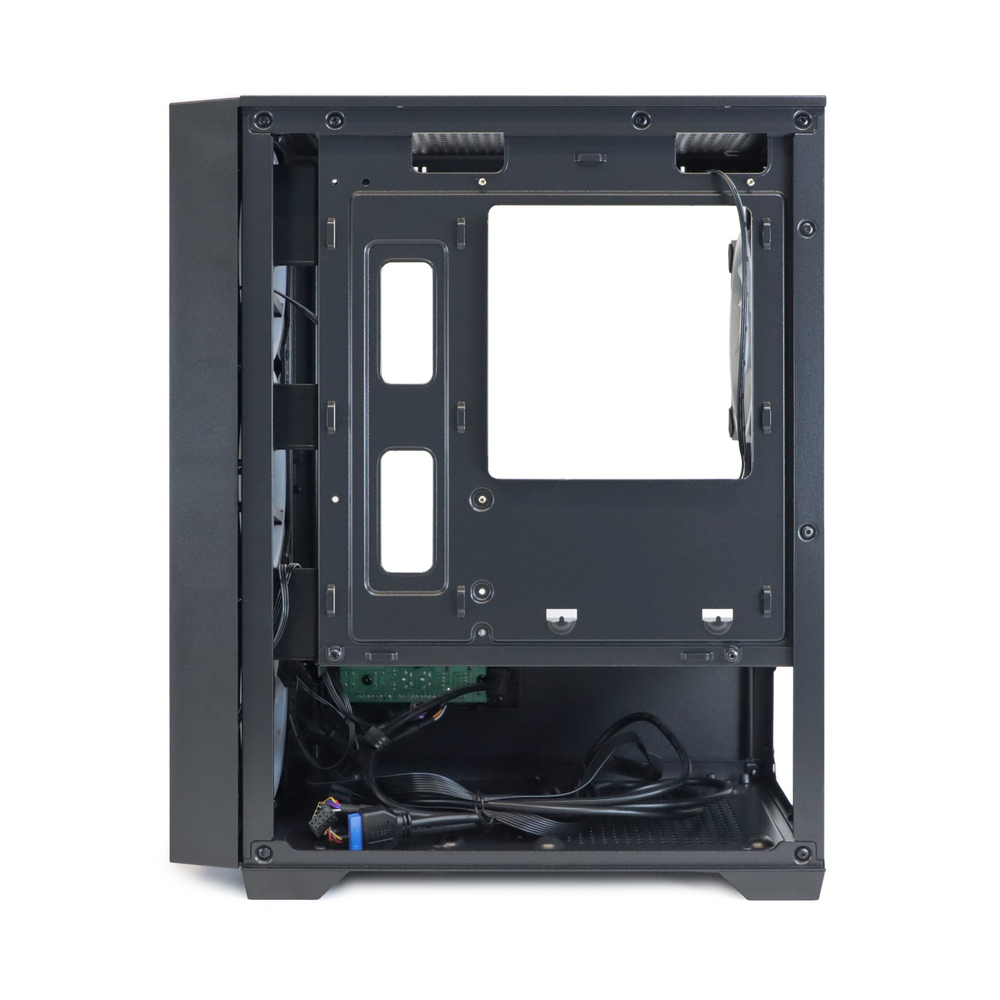 Корпус BaseTech eXtreme GFX-06, Без БП, mATX, чёрный, 4xARGB FAN, 2xUSB2, 1xUSB3, бок: закалённое стекло (BT-GFX-06-MESH-4F-ARGB)