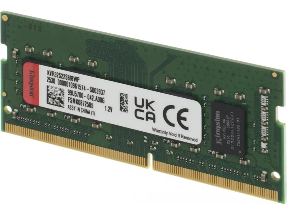 Оперативная память Kingston ValueRAM KVR32S22S8/8WP, DDR4 1х 8ГБ 3200 МГц, SODIMM, RTL