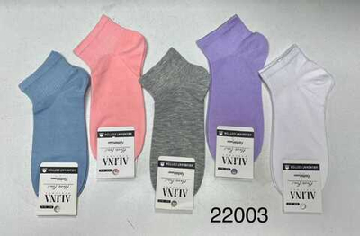 Короткие однотонные женские носки - 10 шт