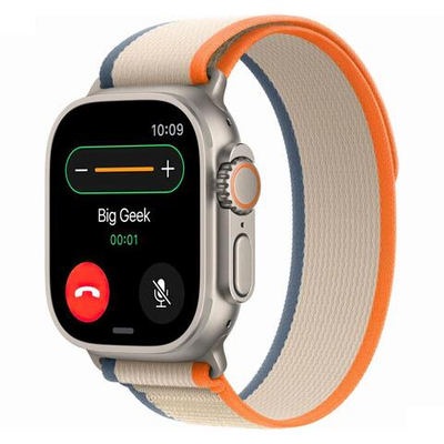 Браслет Apple Trail Loop, «оранжевый/бежевый» со светлой пряжкой, для Apple Watch 44, 45, 46 мм и Ultra 2–3 (дизайн 2023) Нейлоновый браслет «Тропа» с текстильной застёжкой