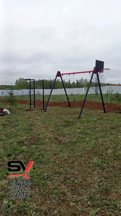 Монтаж уличной шведской стенки Sv Sport (3 вертикальных столба)