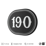 Номерок на дверь квартиры 190, для кабинета, офиса, шильдик 9 х 7 см, черный, Айдентика Технолоджи