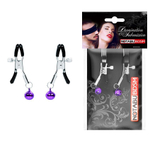 Оригинальные зажимы на соски с фиолетовыми шариками (Цвет: фиолетовый)