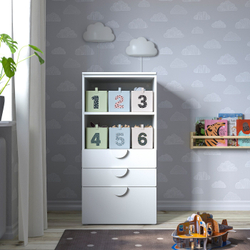 IKEA BARNDRÖM  (ИКЕА БАРНДРÖМ)  -  Коробка, 3 шт, зеленый синий/бежевый, 17x27x17 см