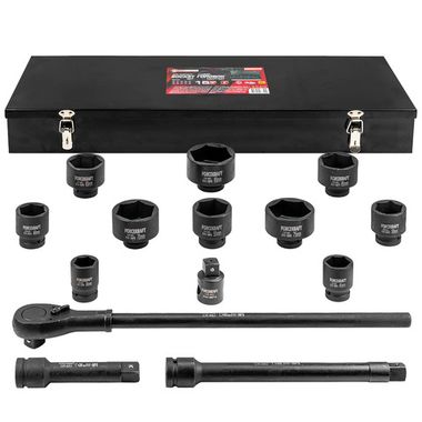 Набор инструментов ударных,15пр. 1''6гр.(36,41,46,50,55,60,65,70,75,80мм),в метал. кейсе FORCEKRAFT FK-8141-5MPB