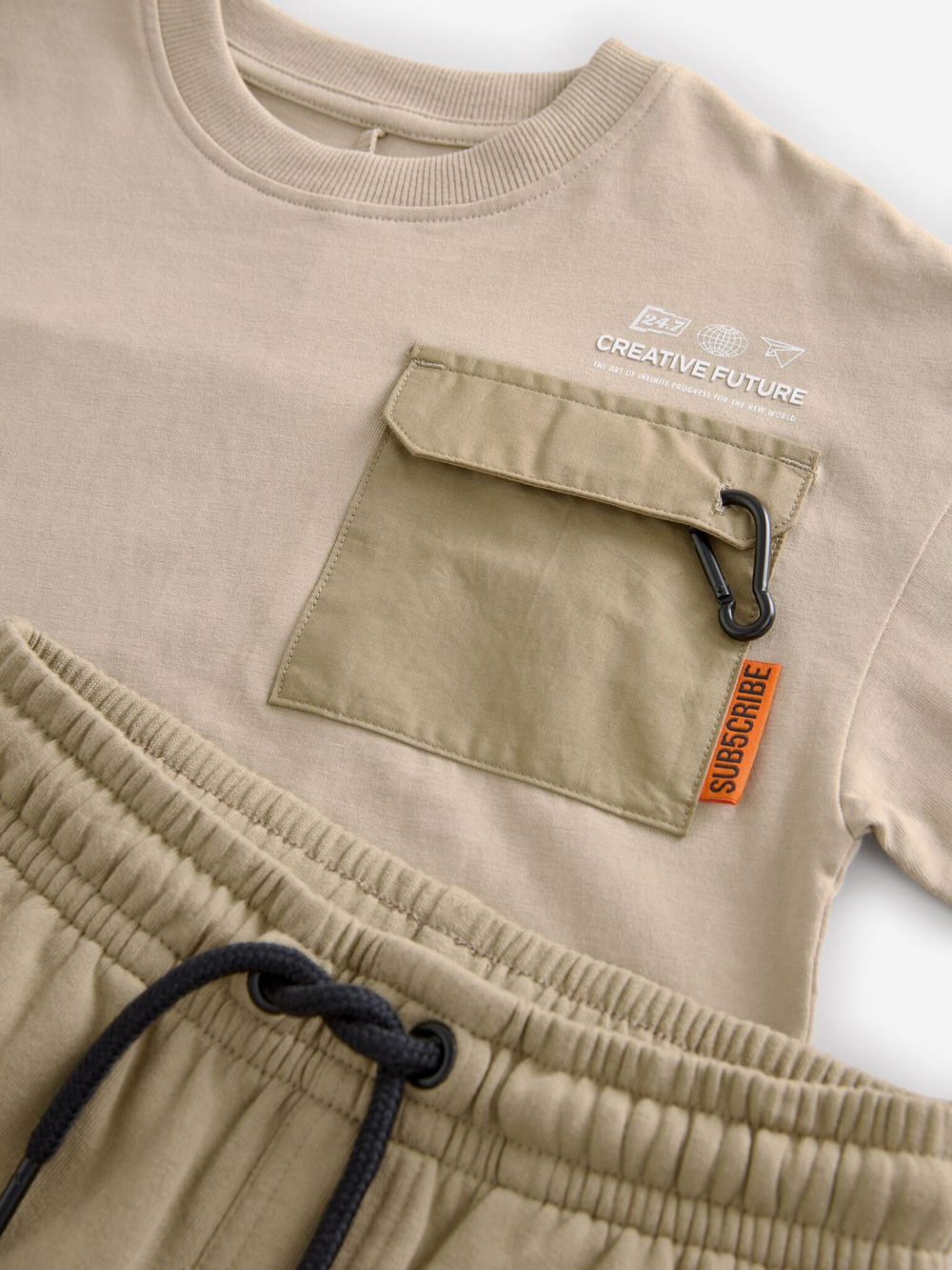 Футбока и джоггеры в комплекте для мальчика Next B97-512, Бежевый